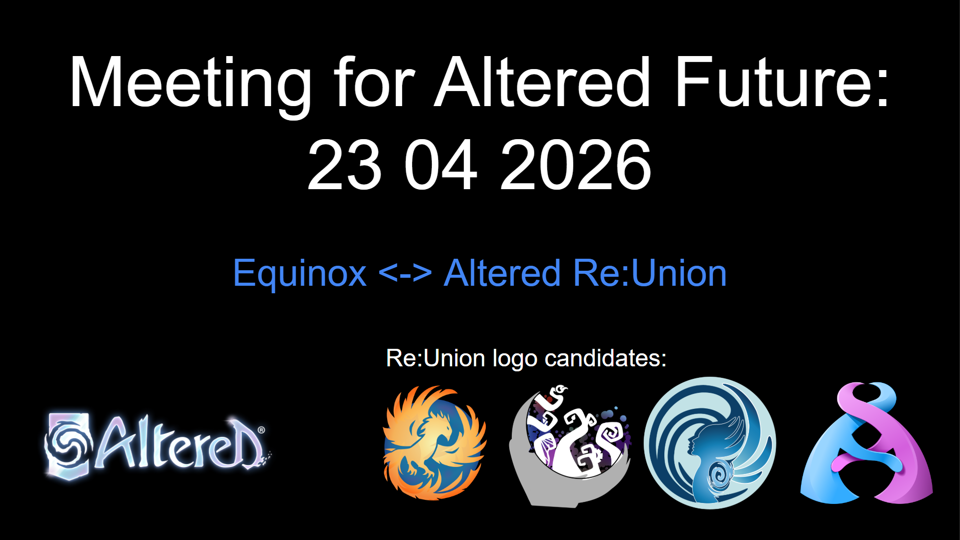 Equinox <-> Re:Union meeting report: April 23 2026